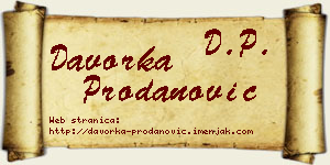 Davorka Prodanović vizit kartica